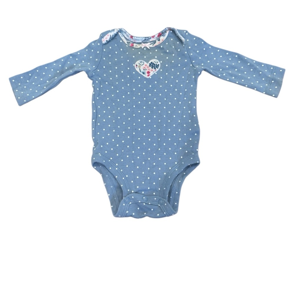 Carter's size 3 months blue long-sleeve onesie